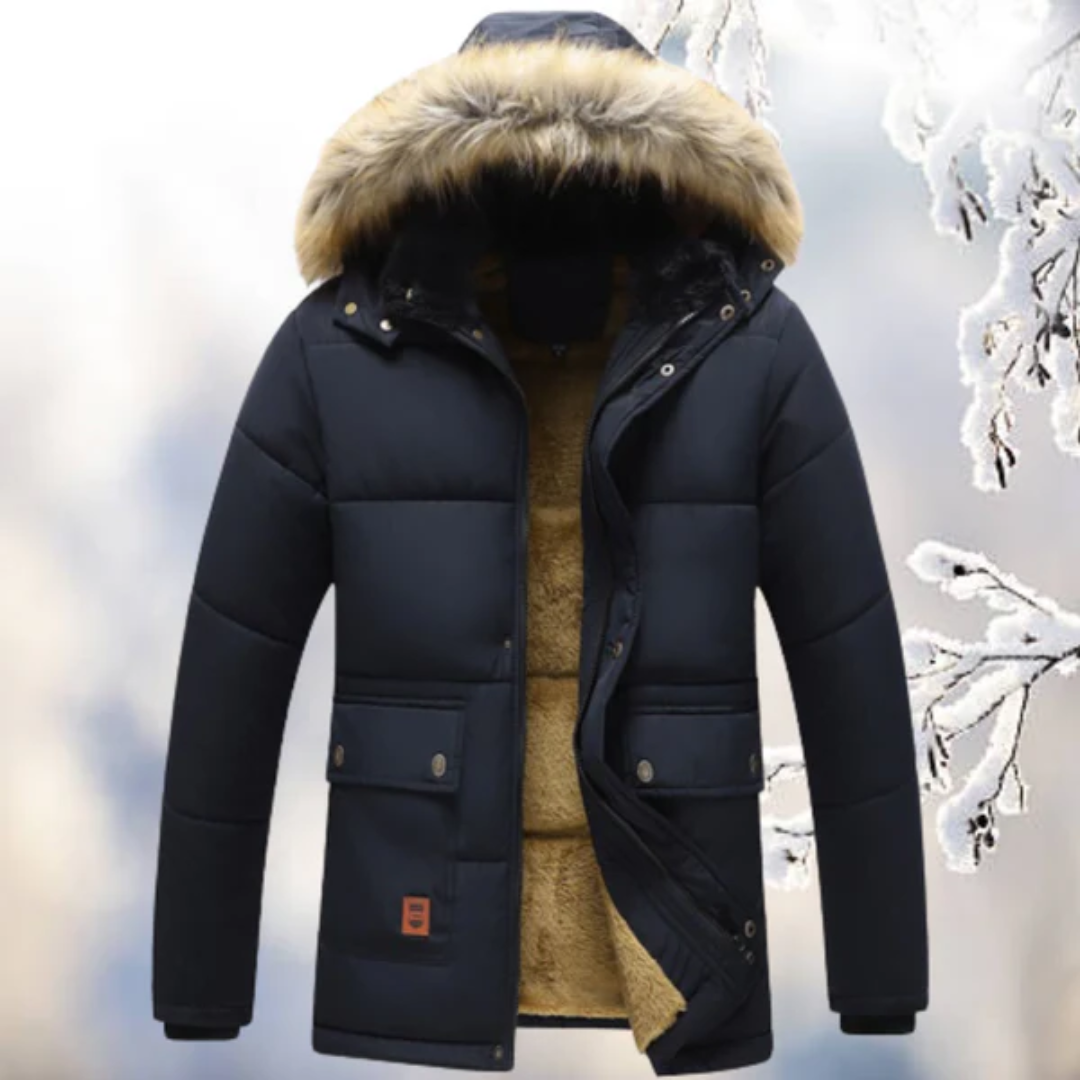 Parka d'Hiver pour Hommes | Doublée de Plumes et Capuche en Fourrure
