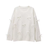 Pull Femme Col Rond | Détails Nœuds