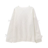 Pull Femme Col Rond | Détails Nœuds
