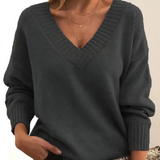 Pull à col en V pour femme | Style décontracté