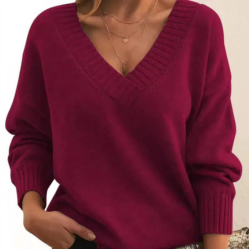 Pull à col en V pour femme | Style décontracté