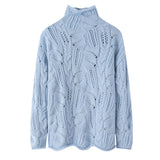 Pull Femme Col Montant Élégant | Maille Ajournée