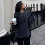 Veste Femme à Col Large Asymétrique | Coupe Évasée