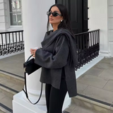 Veste Femme à Col Large Asymétrique | Coupe Évasée