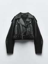 Veste Femme Style Biker | Ceinture et Zips
