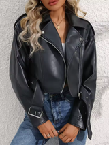 Veste Femme Style Biker | Ceinture et Zips