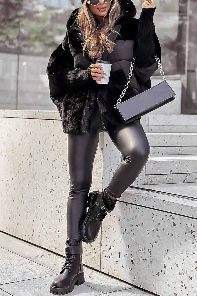 Kurtka bomberka - HoodWear - Zapinana na kaptur - Damska