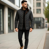 Kurtka zimowa wyściełana dla mężczyzn z wschodzącym kołnierzem | Kieszenie boczne