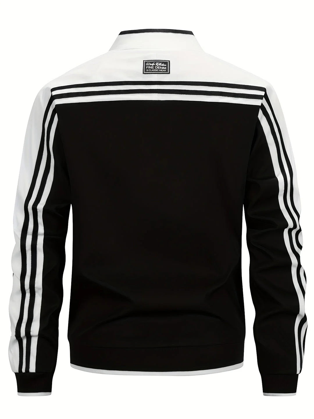 Kurtka pośrednia męska | Kołnierzyk baseballowy z rękawami w paski