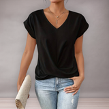Blouse femme col V avec nœud torsadé | Décontractée