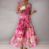 Robe maxi fluide pour femmes à motifs | Élégante