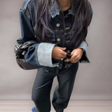 Ensemble Veste Courte en Jean et Jean Large Femme | Décontracté Stylé