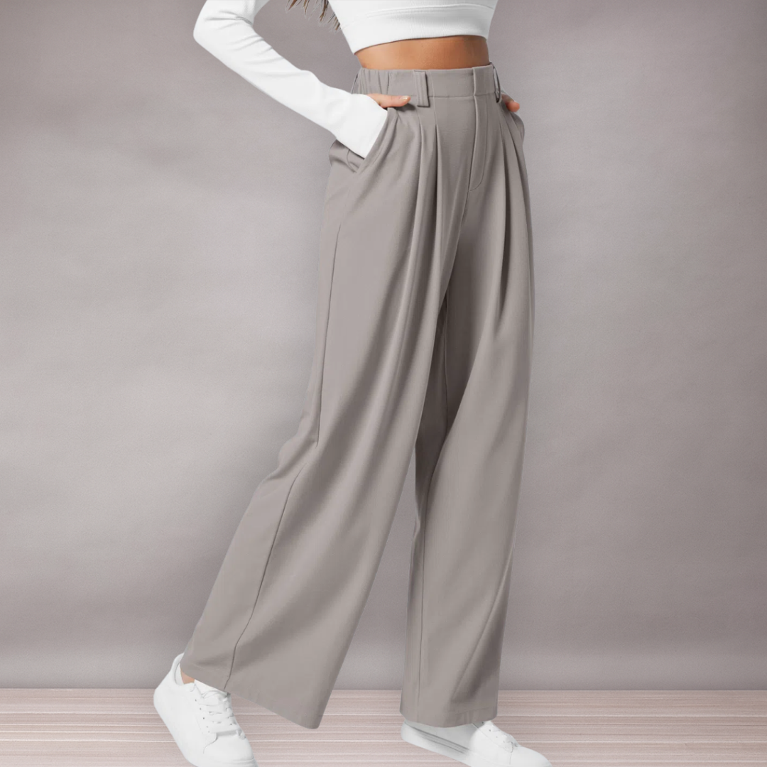 Pantalon Femme Taille Haute à Jambe Large | Coupe Décontractée