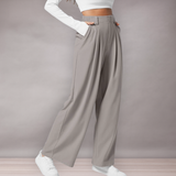 Pantalon Femme Taille Haute à Jambe Large | Coupe Décontractée
