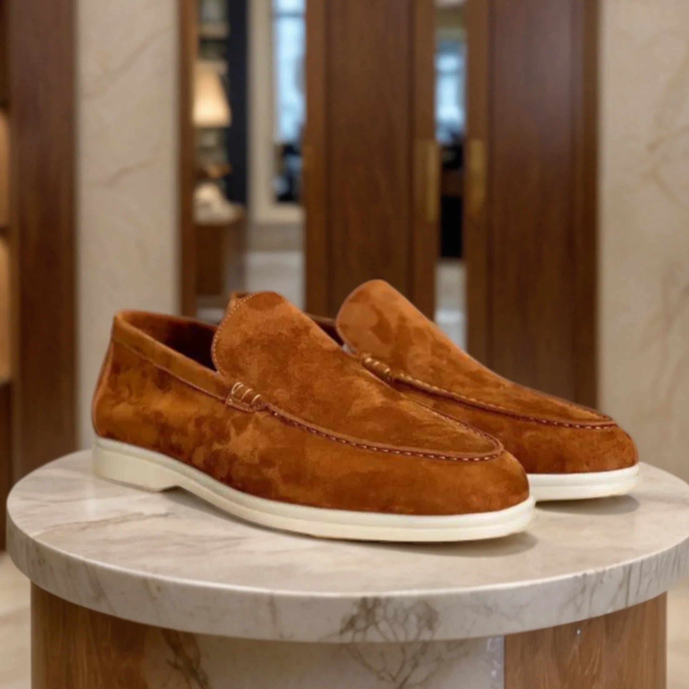 Tirenta | Aksamitne mokasyny eleganckie