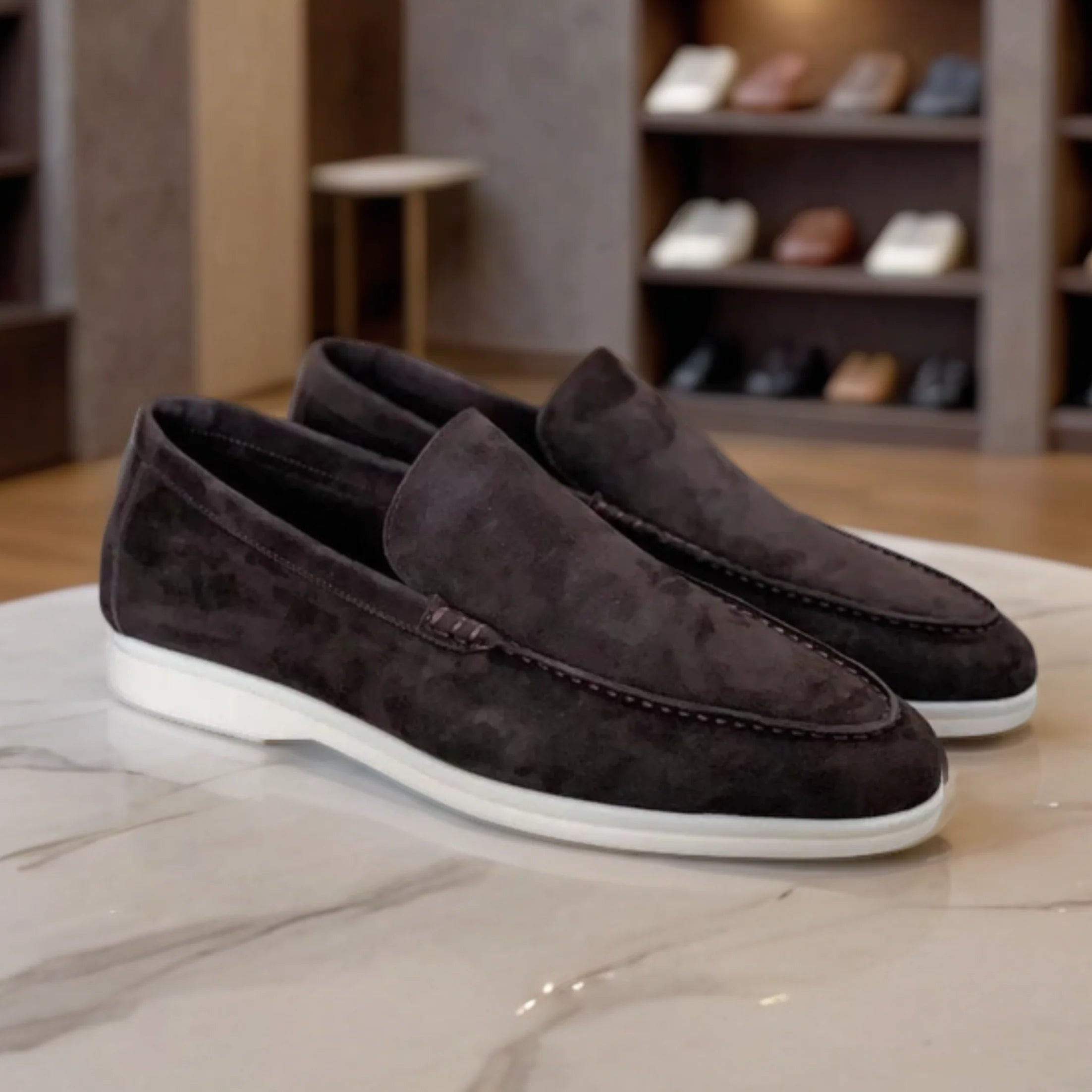 Tirenta | Aksamitne mokasyny eleganckie