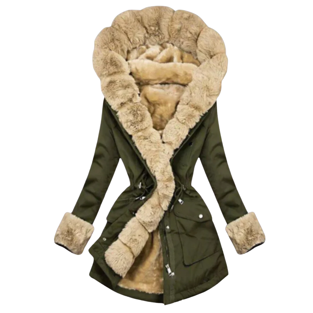 Manteau d’hiver pour femmes | Col en peluche