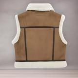 Gilet Femme Sans Manches Style Biker | Fermeture Éclair Asymétrique