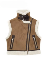 Gilet Femme Sans Manches Style Biker | Fermeture Éclair Asymétrique