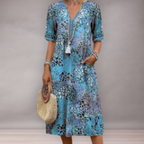 Robe ample pour femmes à motifs vifs | Au genou