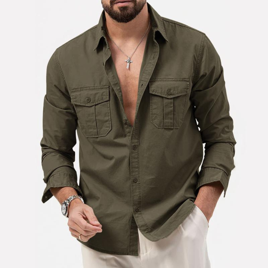 Dieter | Chemise cargo pour hommes | Manche longue