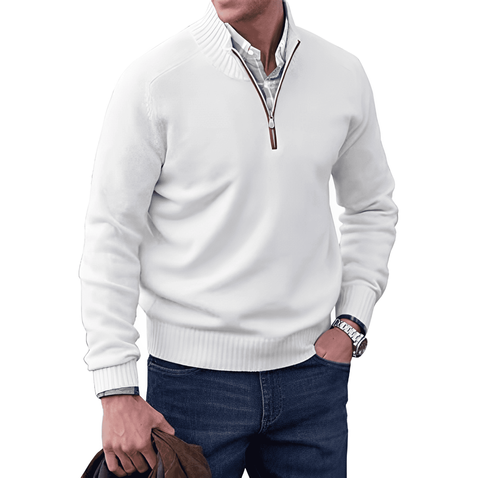 Pull à manches longues pour hommes | Col rond