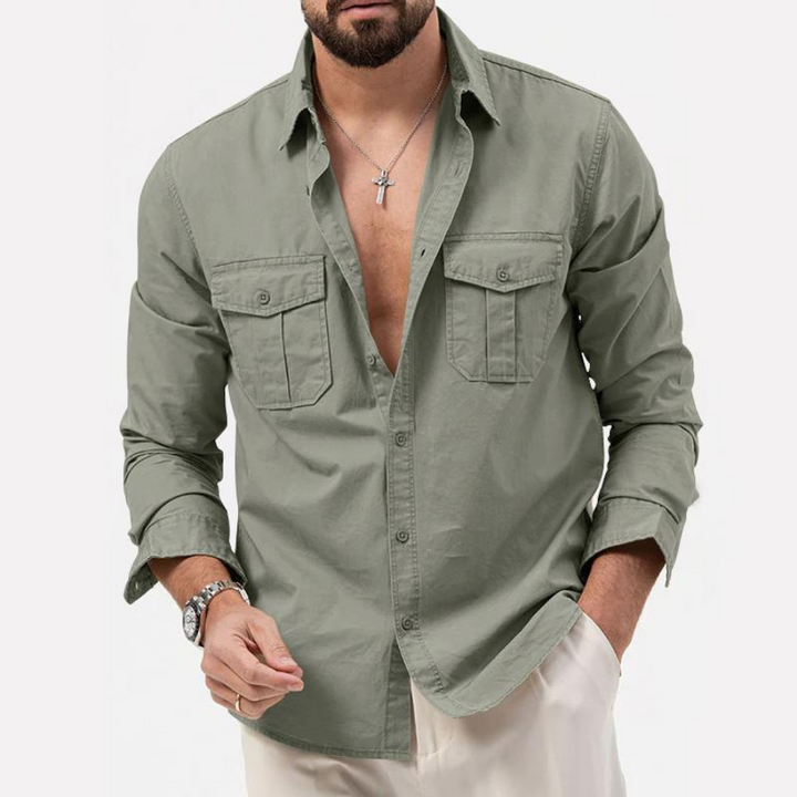 Dieter | Chemise cargo pour hommes | Manche longue