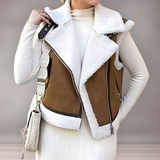 Gilet Femme Sans Manches Style Biker | Fermeture Éclair Asymétrique
