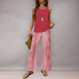 Together woman relaxed Wide printed pants and superimposed tank top | Relaxed