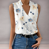 Blouse sans manches pour femmes avec décolleté en V | Élégante
