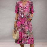 Robe ample pour femmes à motifs vifs | Au genou