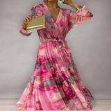 Robe maxi fluide pour femmes à motifs | Élégante