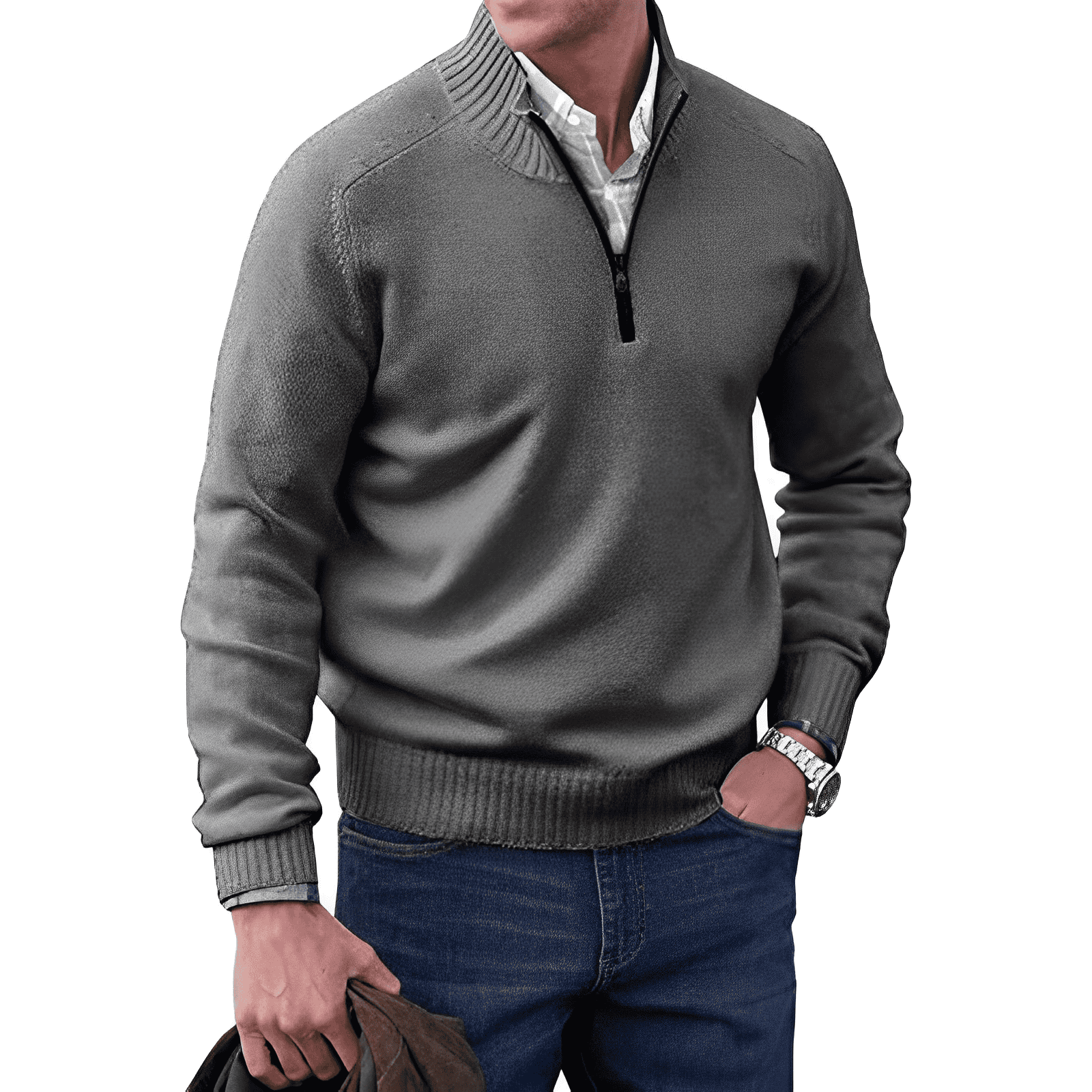 Pull à manches longues pour hommes | Col rond