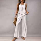 Together woman relaxed Wide printed pants and superimposed tank top | Relaxed