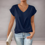 Blouse femme col V avec nœud torsadé | Décontractée