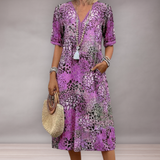 Robe ample pour femmes à motifs vifs | Au genou