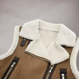 Gilet Femme Sans Manches Style Biker | Fermeture Éclair Asymétrique