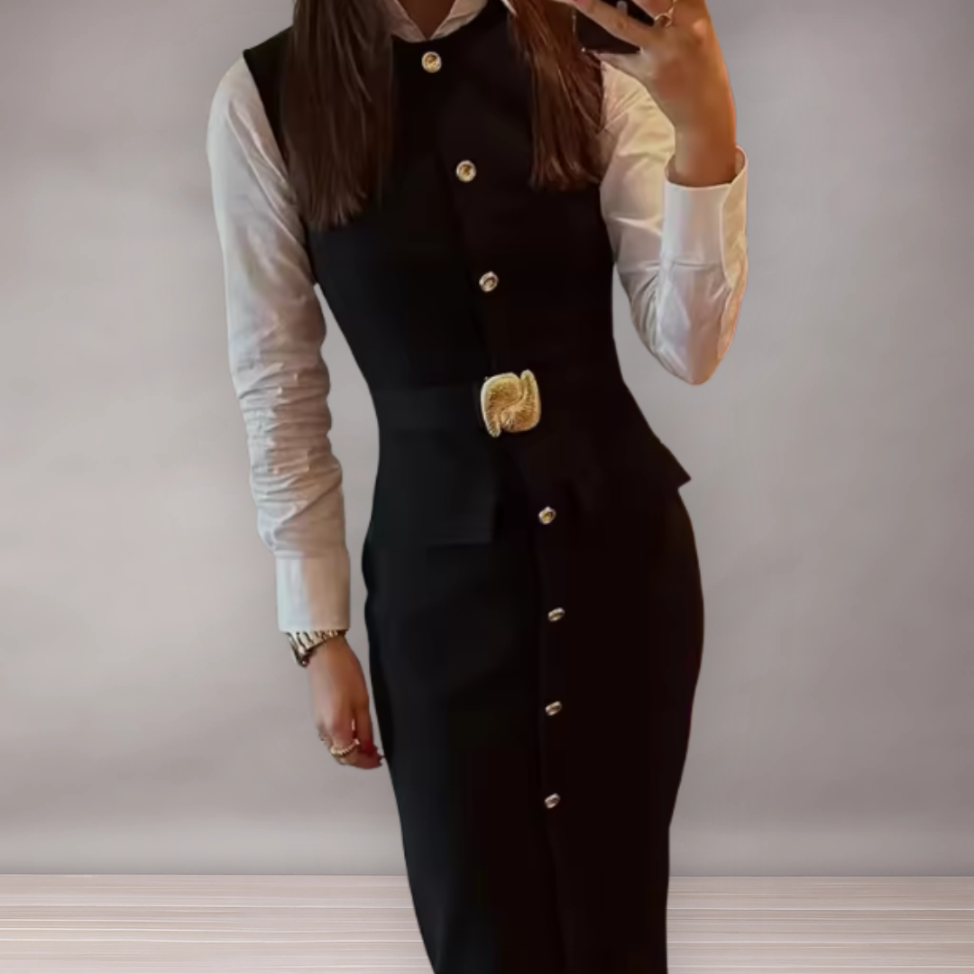 Sukienka midi bez rękawów damska | Elegancki, wyregulowany
