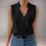 Blouse sans manches pour femmes avec décolleté en V | Élégante