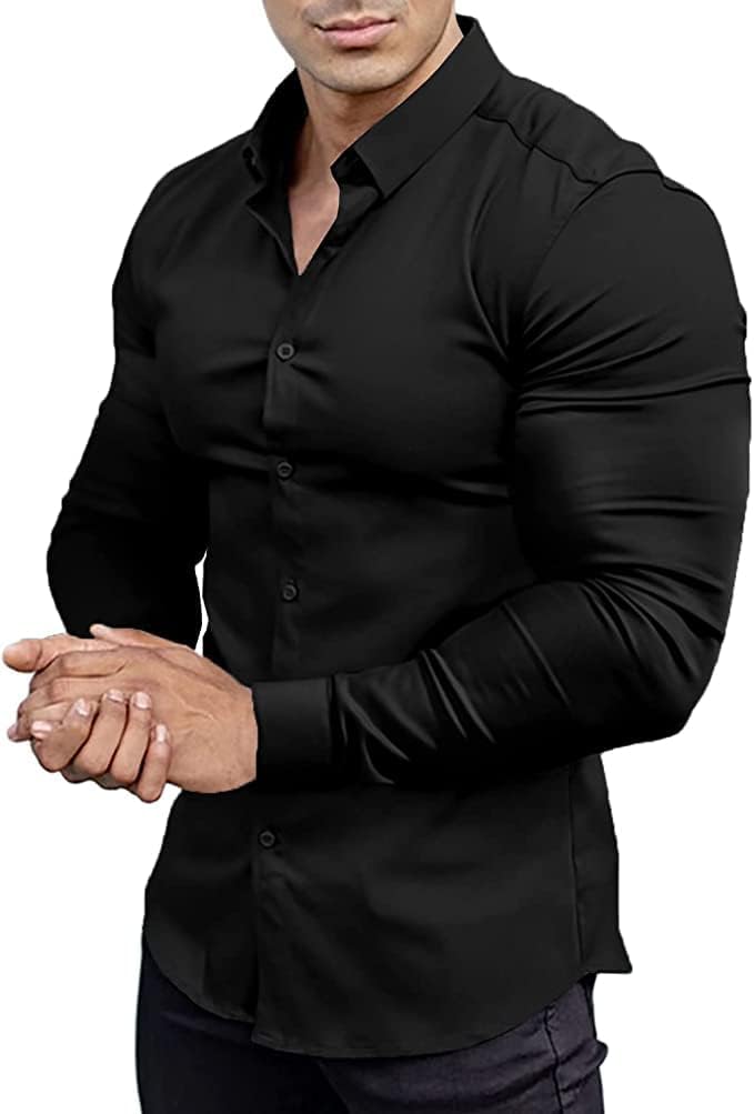 Chemise slim fit pour hommes | Matière stretch