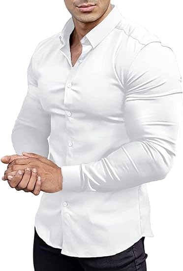 Chemise slim fit pour hommes | Matière stretch