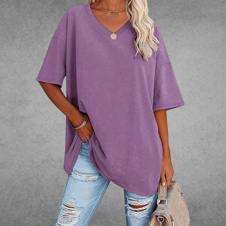 Tirenta - T-shirt oversize Lisa à encolure en V