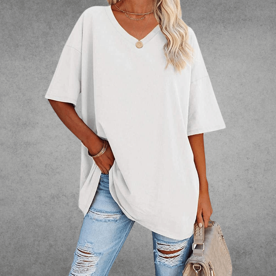 Tirenta - T-shirt oversize Lisa à encolure en V