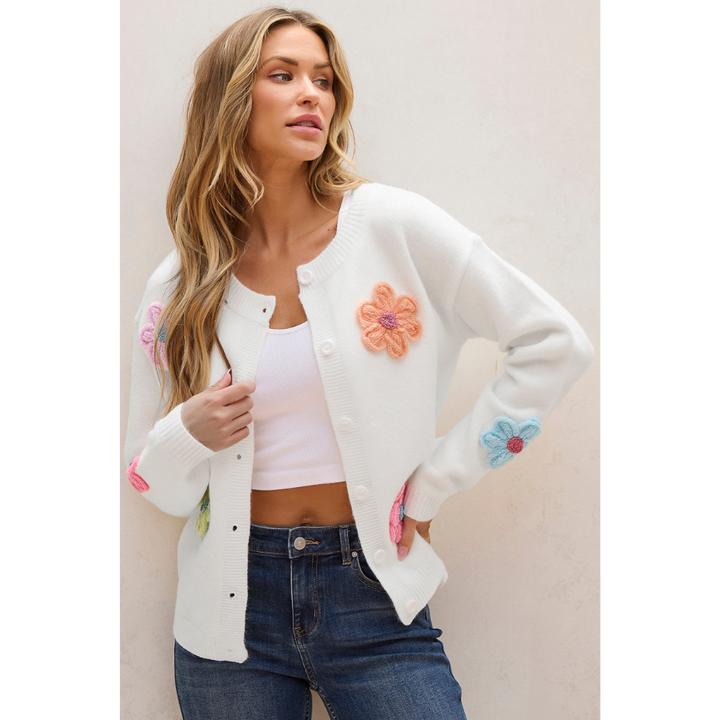 Leila | Cardigan pour femme | Motif Floral