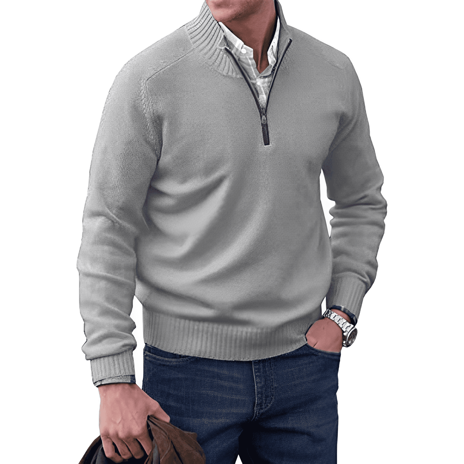 Pull à manches longues pour hommes | Col rond
