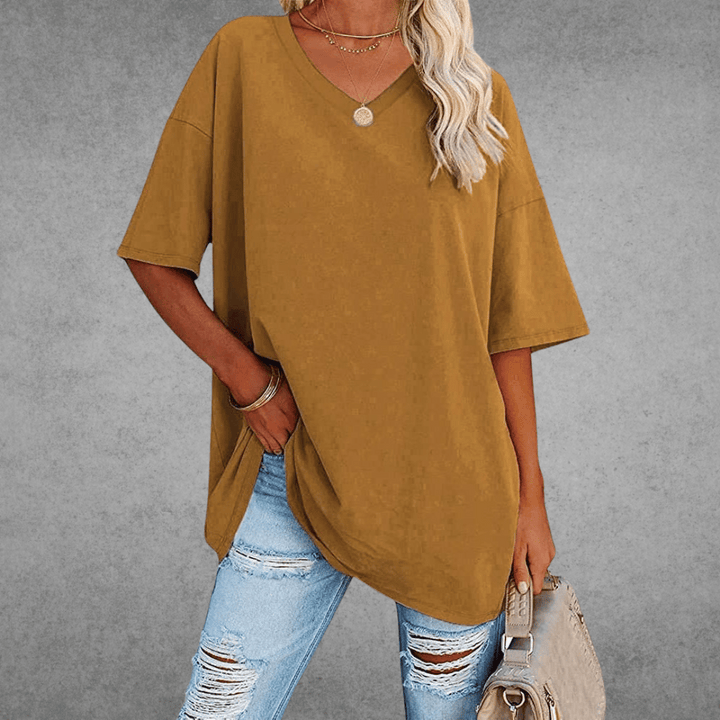 Tirenta - T-shirt oversize Lisa à encolure en V