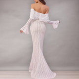 Robe Sirène Élégante en Dentelle Épaules Dénudées pour Femme | Ajustée