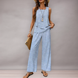 Together woman relaxed Wide printed pants and superimposed tank top | Relaxed
