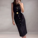 Sukienka midi bez rękawów damska | Elegancki, wyregulowany