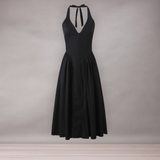 Robe Longue Plissée à Col Halter pour Femme | Élégante